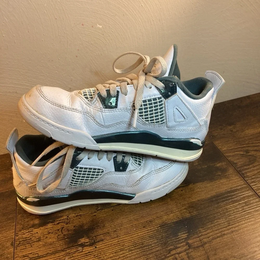 Air‎ Jordan 4 Retro Oxidized Green GS 1Y White BQ7669-103 Youth Sneakers